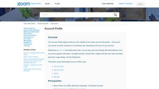 Account Profile – Zoom Help Center - Zoom Support
