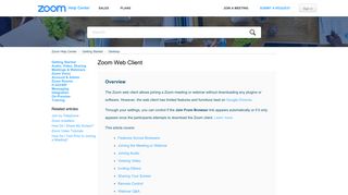 Zoom Web Client – Zoom Help Center