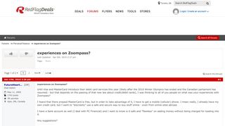 experiences on Zoompass? - RedFlagDeals.com Forums