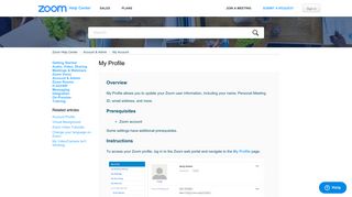 My Profile – Zoom Help Center