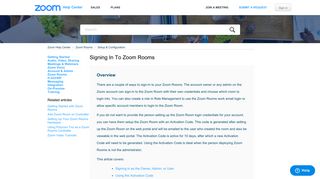 Signing in to Zoom Rooms – Zoom Help Center - Zoom Support