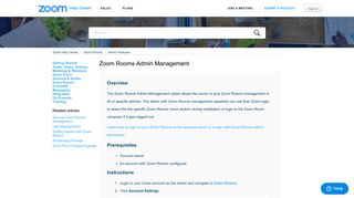 Zoom Rooms Admin Management – Zoom Help Center - Zoom Support
