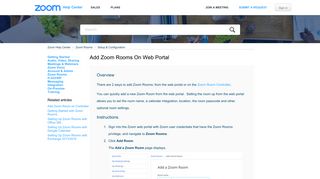 Add Zoom Rooms on Web Portal – Zoom Help Center - Zoom Support