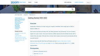 Getting Started with SSO – Zoom Help Center - Zoom Support
