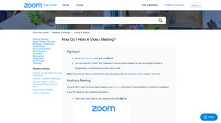 How Do I Host A Video Meeting? – Zoom Help Center - Zoom Support