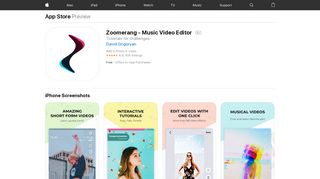 Zoomerang - Music Video Editor on the App Store - iTunes - Apple