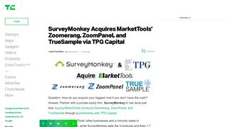 SurveyMonkey Acquires MarketTools' Zoomerang, ZoomPanel, and ...