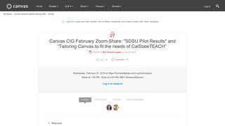 Canvas CIG February Zoom-Share: TBA | Canvas LMS Community