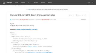 Canvas CIG April 2018 Zoom-Share Agenda/Notes | Canvas LMS ...