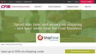 ShipTime Discounts and Savings | CFIB