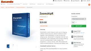 ZoomshipR / Zen Cart Plugin - Zucando