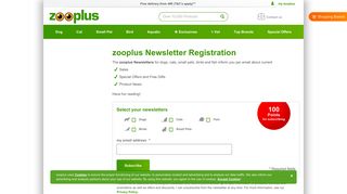 zooplus Newsletter Registration