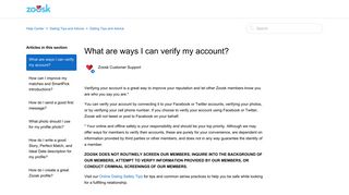 What are ways I can verify my account? - Help Center - Zoosk