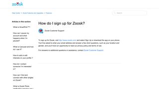 How do I sign up for Zoosk? – Help Center