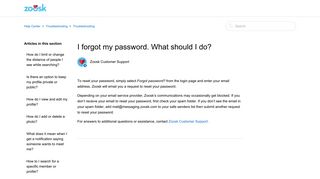 I forgot my password. What should I do? – Help Center - Zoosk Help