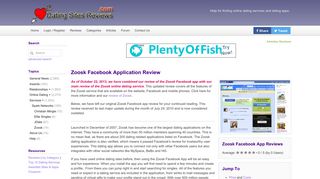 Zoosk Facebook Application Review - Dating Sites Reviews