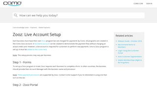 Zooz: Live Account Setup – Como Knowledge Center