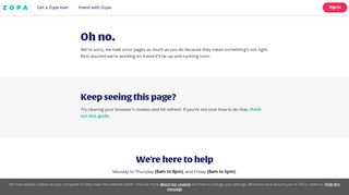 Website down | 500 error | Zopa.com