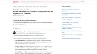 Which online grocery store in Bangalore is better, BigBasket or ...