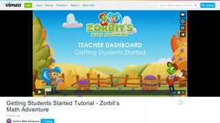 Getting Students Started Tutorial - Zorbit's Math Adventure on Vimeo