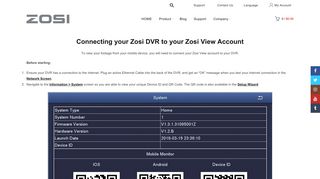 Connecting your ZOSI DVR to your ZOSI View Account