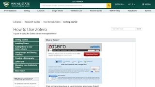 Getting Started - How to Use Zotero - Research Guides at Wayne State ...