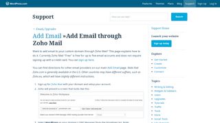 Add Email through Zoho Mail — Support — WordPress.com