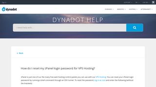How do I reset my zPanel login password for VPS Hosting?