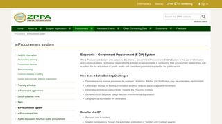 e-Procurement system - ZPPA