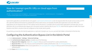 How do I exempt specific URLs or cloud apps from ... - Zscaler Support
