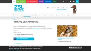 Renewing your membership | Zoological Society of London (ZSL)