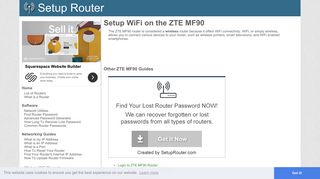 Setup WiFi on the ZTE MF90