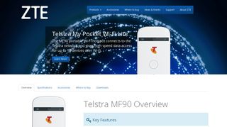 Telstra My Pocket Wi-Fi Lite - MF90 - ZTE Australia