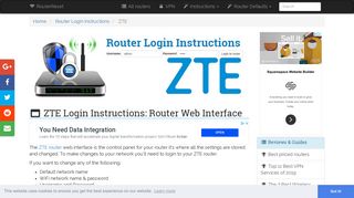 ZTE Login: How to Access the Router Settings | RouterReset