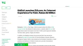 KidZui Launches ZUI.com, An 'Internet Experience For Kids', Raises ...