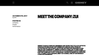 Meet Gibney Dance Company: Zui Gomez - Gibney