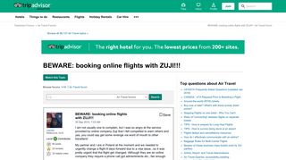 BEWARE: booking online flights with ZUJI!!! - Air Travel Forum ...