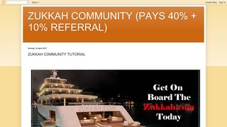 ZUKKAH COMMUNITY (PAYS 40% + 10% REFERRAL): ZUKKAH ...