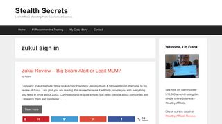 zukul sign in | | Stealth Secrets