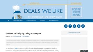 $30 Free to Zulily by Using Masterpass - Deals We Like