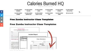 Free Zumba Instructor Class Templates - Calories Burned HQ
