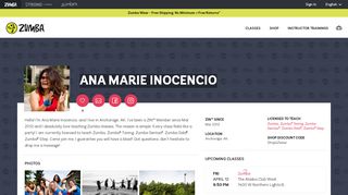 Ana Marie Inocencio - Instructor Page - Zumba Fitness