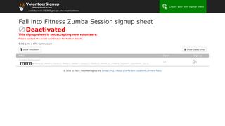 Fall into Fitness Zumba Session signup sheet - VolunteerSignup