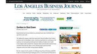 Zumbox to Shut Down | Los Angeles Business Journal