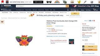 Amazon.com: Webkinz Plush Zumbuddy Zami Orange With Green ...