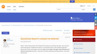ZumoCast doesn't connect to internet - Lenovo Community