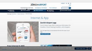 Internet & App - Flughafen Zürich - Zurich Airport