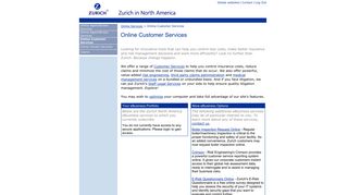 Online Customer Services - Zurich North America