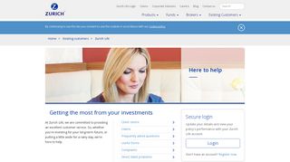 Existing customers - account log in and frequently ... - Zurich Insurance