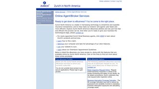 Online Agent/Broker Services - Zurich North America